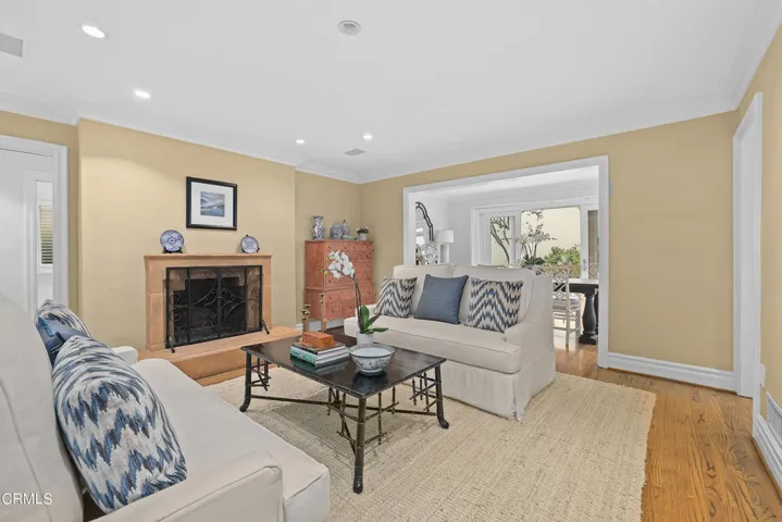 Living room with fireplace