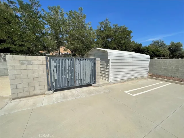 Trash bin and small shed