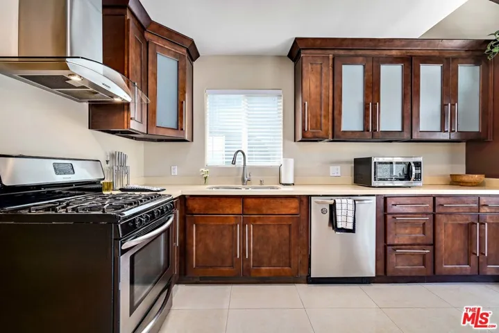 view from living room to kitchen