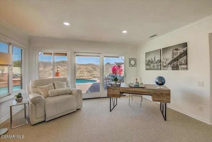 Office Area Double Door to Pool