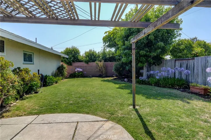 All kinds of room for sun, play, pets or the gardener in you...mature plants frame the space nicely.