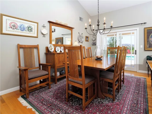 Formal Dining Rm with sliders to the patio.