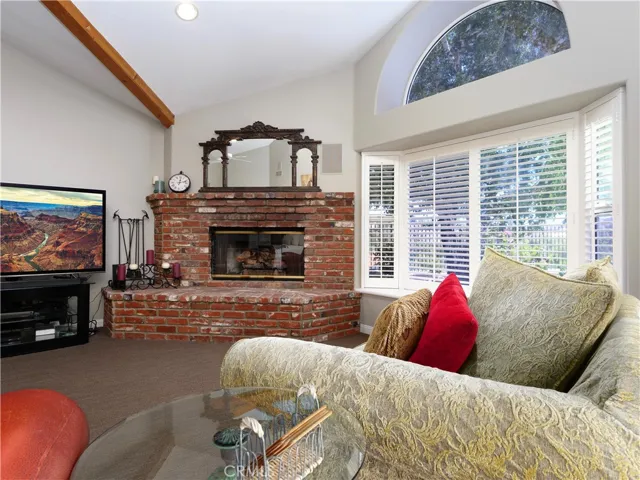 Master bedroom fireplace (gas or real wood), window seat and sitting area.