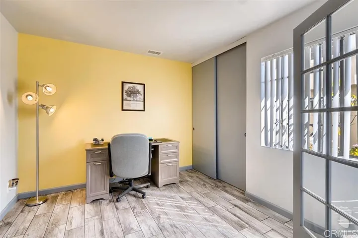 Bedroom downstairs was modified to be office with French doors