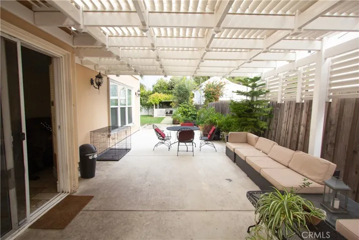 Back yard seating and covered area