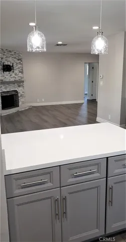Open floor plan; view to living room.