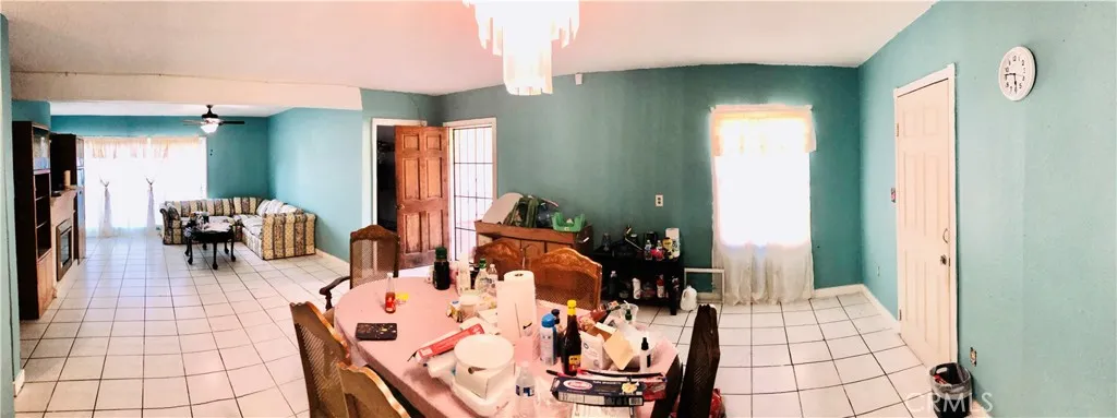 Living room and dining area