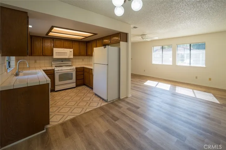 Kitchen from view of dining area