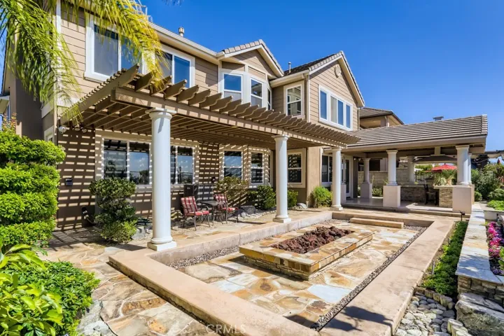 Ample sunken conversation fire pit