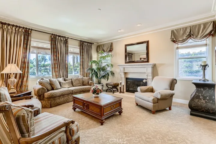 Formal living room with fireplace