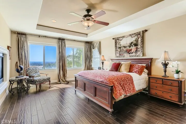 Primary Bedroom with expansive views overlooking Orange County