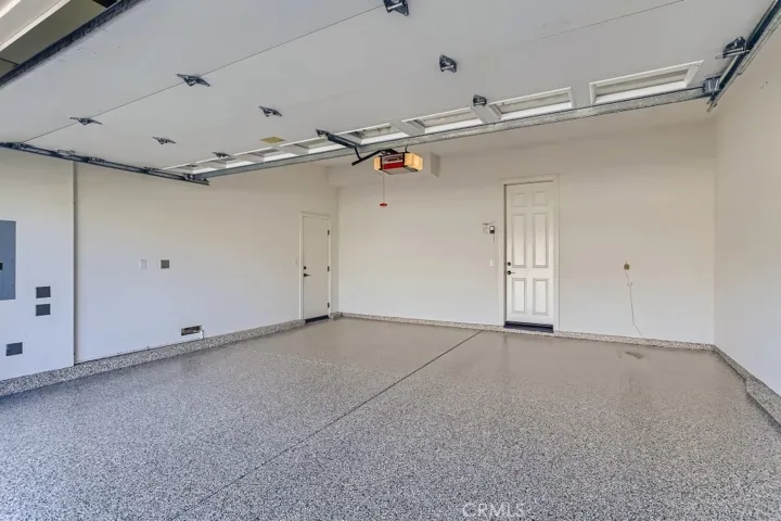 Freshly resurfaced epoxy garage floors