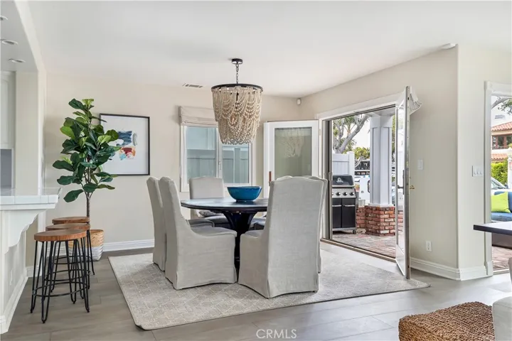Dining area with french doors to front patio