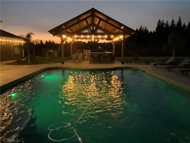 Night time relaxing by the pool