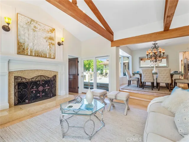 Formal living room fireplace