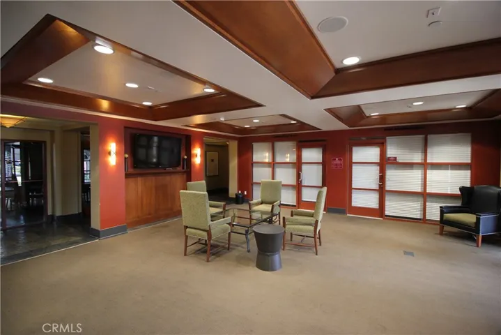 Indoor lounge with TV
