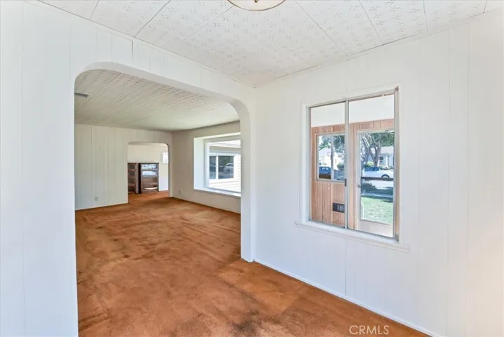 Looking into living room and den