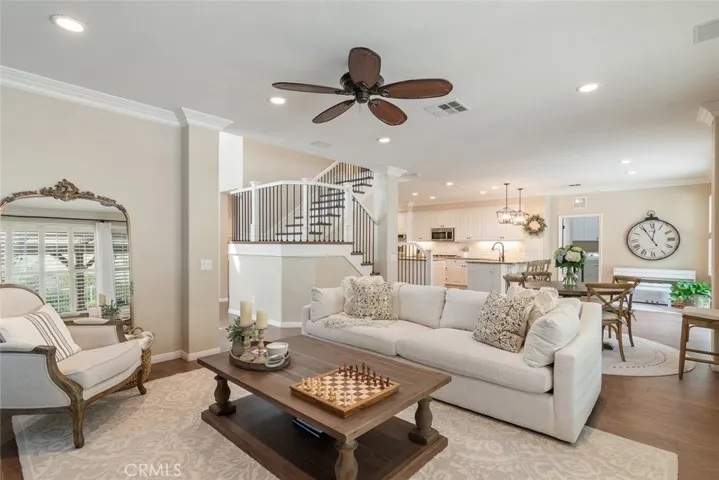 Downstairs is light, airy and great for hosting large or small events.