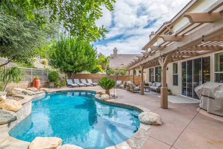 Enjoy the privacy of your salt water pool and large patio area.