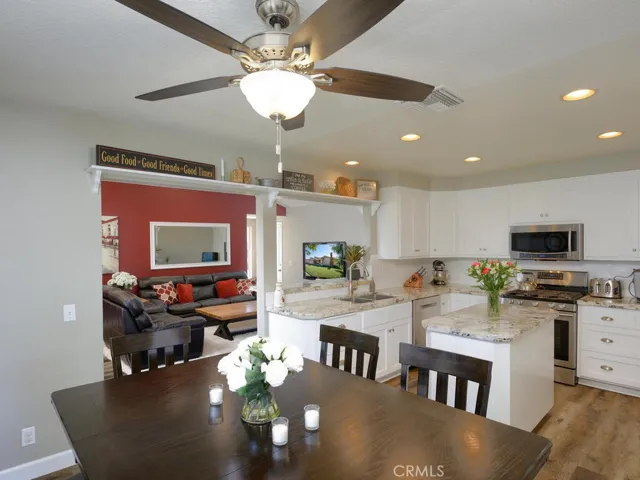 Upgraded kitchen with island, recessed lighting, etc