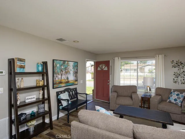 Living room with it's own entry door