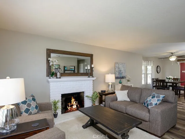View from living room towards dining area