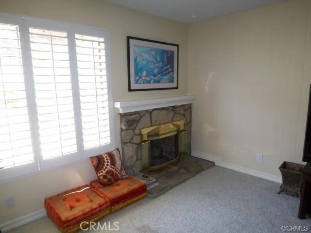 Fireplace in living room provides warmth in winter and adds to living room.