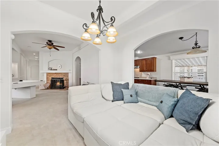 Dining room is currently being used as a living room.