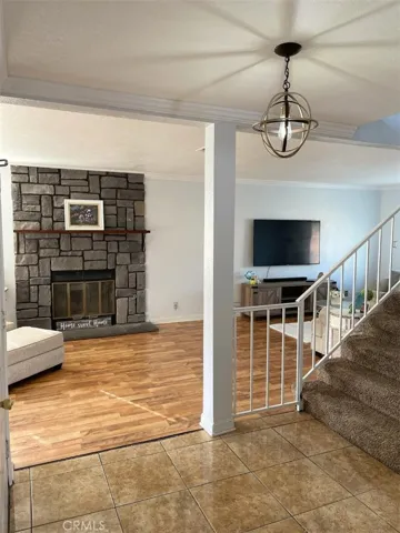 view of fireplace