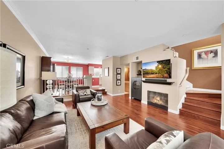 Living Room w/fireplace open floor plan