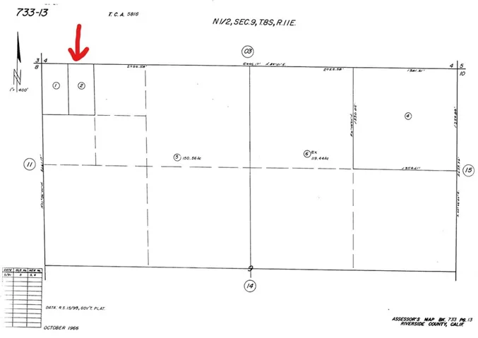 Lot for sale is Lot 2 on the attached Assesor's Map (credit Riverside County Assesor's Division)