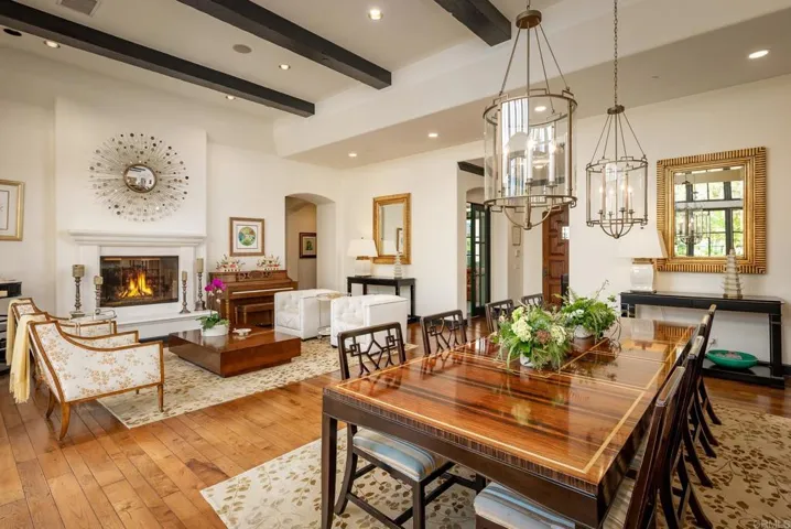 Richard Marshall walnut flooring & travertine floors. All rooms focus on the beautiful, resort like