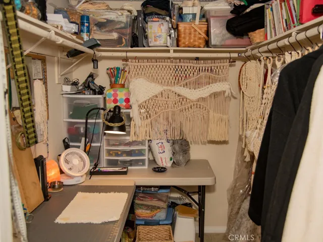 GUEST BEDROOM CLOSET CAN BE A SEWING OR CRAFT ROOM