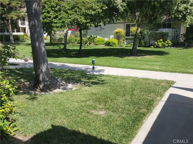 View from the entry door to outside walk way.