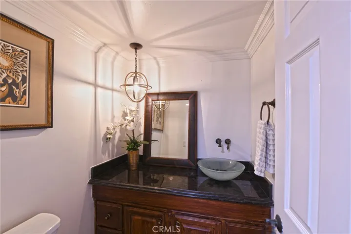 First floor powder room for guests.