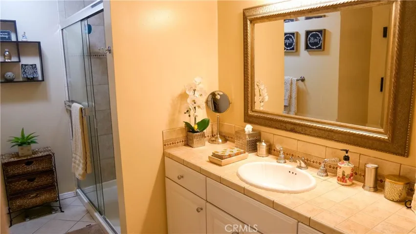 Hallway guest bath is wonderful and elegant