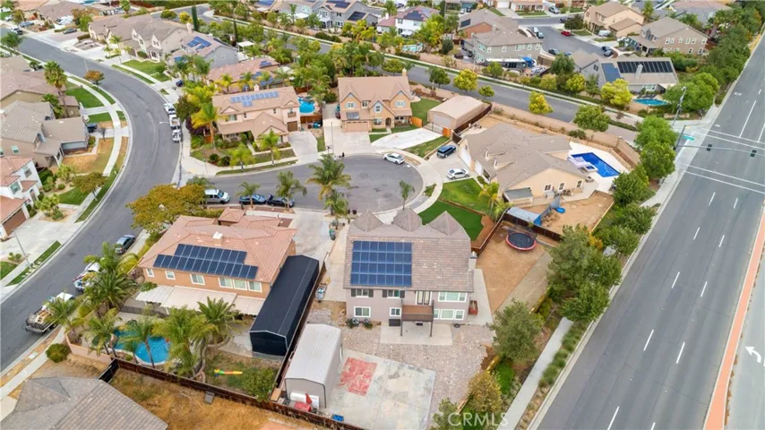 Back aerial view of the home.