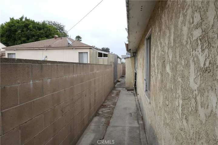 Walkway north side of property