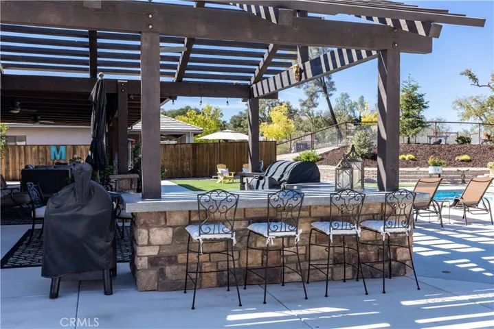 bar for seating at the BBQ kitchen area