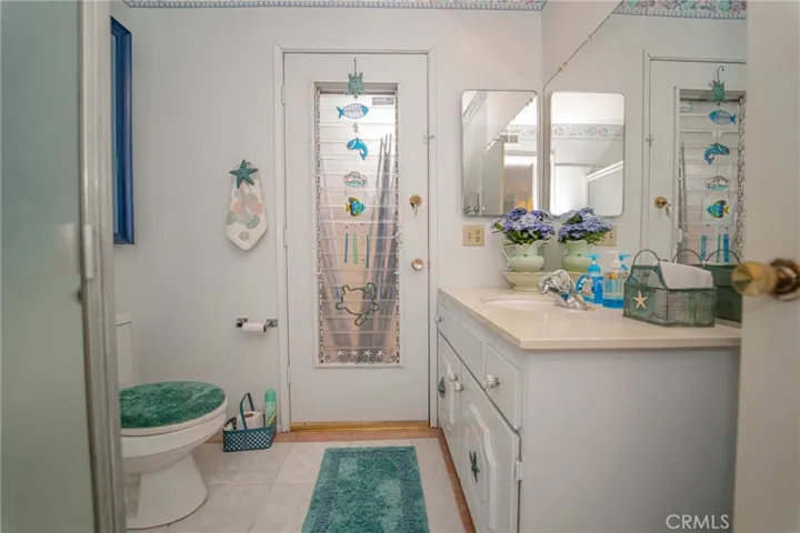 Bathroom adjacent to family room