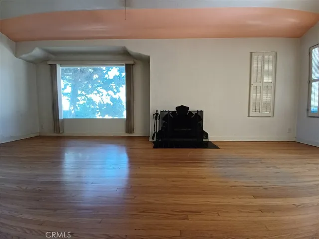 Living room fireplace view