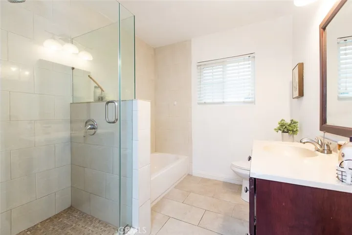 Separate shower and tub