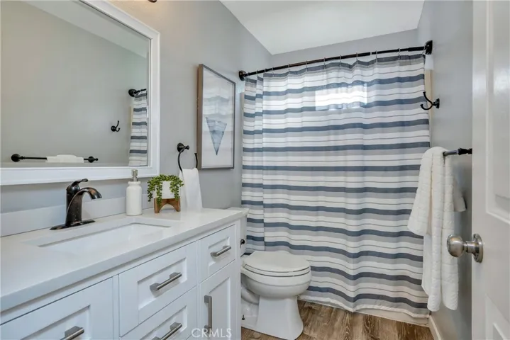 Freshly remodeled guest bathroom