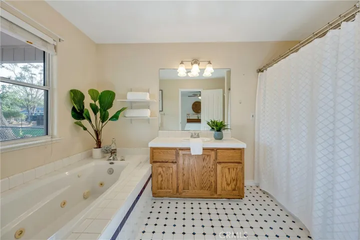 Master Bath with custom tile surrounding jetted tub