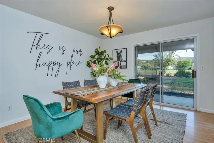 Spacious dining area with slider to back porch