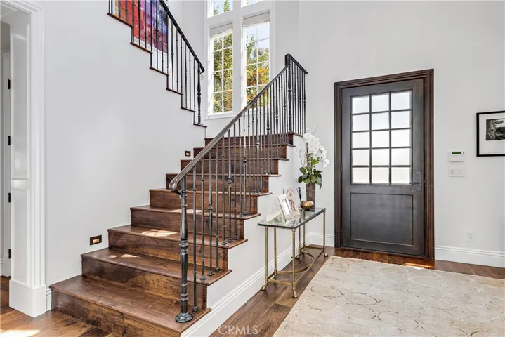 Custom wrought iron stair railings.