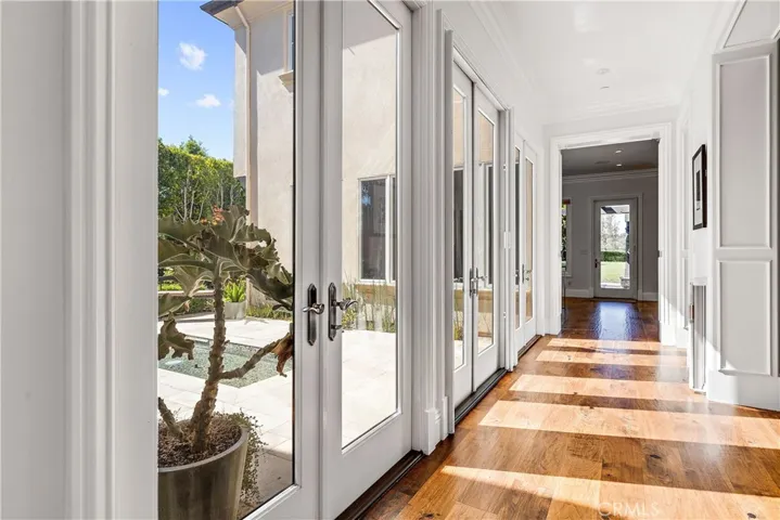 Walnut hardwood flooring through the entire house.