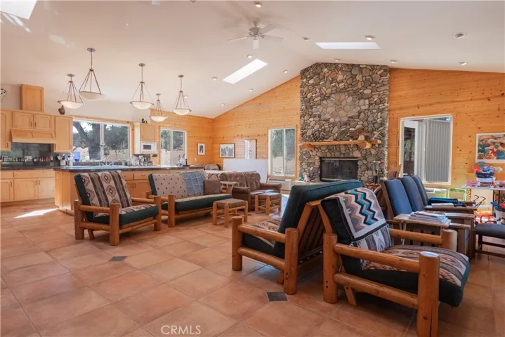 Large and open living room and kitchen