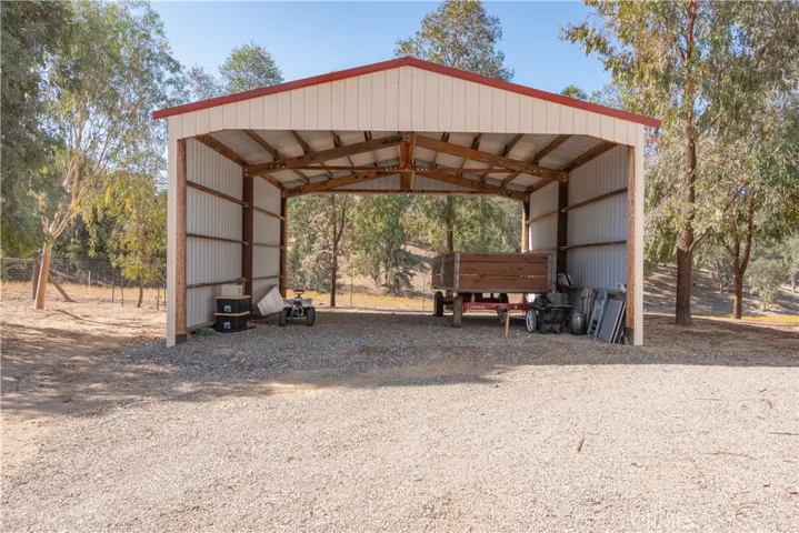 Covered parking area outside of Lodge