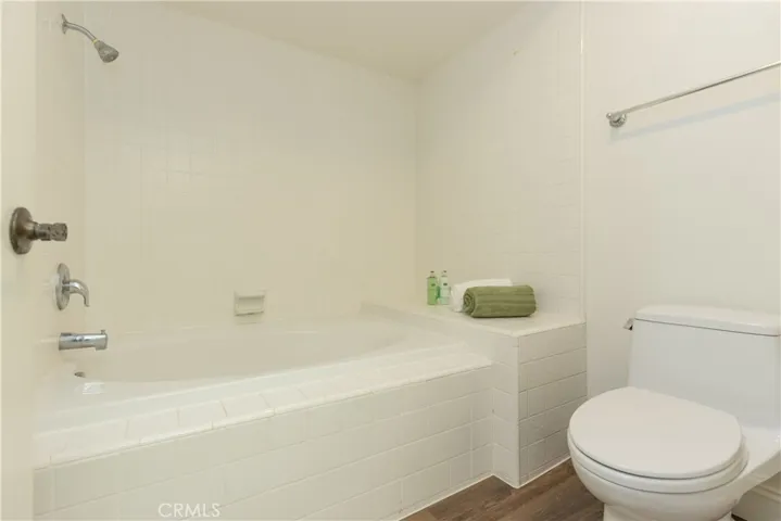 Luxurious tub/shower in master.